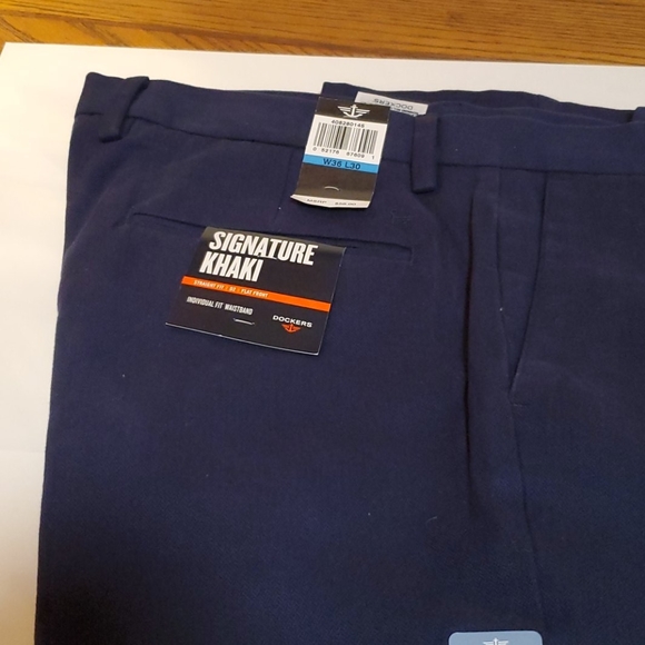 Dockers straight fit blue khaki dress slacks - Picture 1 of 5